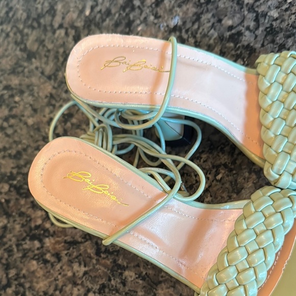 Bai beioi deep mint Green margarita Heels and Woven with lace ankle strap 8.5 - Picture 3 of 11